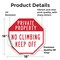 Signmission Private Property No Climbing Keep O, 18 Inch X 18 Inch, Vinyl Decal OC-D-18-146 - alternate 4