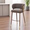 Homeroots 30" Brown Gold and Walnut Steel and Faux Leather Low Back Bar Height Bar Chair 564992 - alternate 1