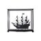 Homeroots 32" Black Solid Wood Hand Painted Black Pearl Pirate Medium Display Case Model Boat 402006 - alternate 1