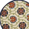 Homeroots 4' Navy Blue Beige Green Blue And Red Round Floral Indoor Outdoor Area Rug 546782 - alternate 8