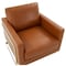 Leisuremod Lincoln Leather Accent Armchair with Gold Frame, Cognac Tan LA31BR-L - alternate 7