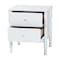 Baxton Studio Hoffman Nightstand - 2-Drawer Bedside Table with Scalloped Apron and Turned Legs for Bedroom, White 272-14815-ZORO - alternate 8