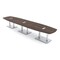 Skutchi Designs Arc Rectangle Meeting Room Table, 45 in W, 192 in L, Brown HAR-AREC-48X192-DOU-H3041-ESIL - alternate 1