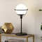 Homeroots 21" Black Metal Globe Table Lamp With Clear Globe Shade 524380 - alternate 7