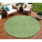 Homeroots 8' Green And Ivory Round Geometric Washable Indoor Outdoor Area Rug 602367 - alternate 1