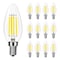 Luxrite 8W LED Candelabra Bulb, 75W Equivalent, E12 Base, 1000 Lumens, 4000K Cool White, Dimmable, 12PK LR21713 - alternate 1