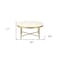 Homeroots 18" Ivory And Gold Wood And Steel Round Coffee Table 565095 - alternate 7