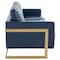 Leisuremod Lincoln Upholstered Leather Sofa with Gold Frame, Navy Blue LA83BU-L - alternate 7