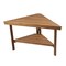 Homeroots 18" X 31" Brown Teak Corner Shower Bench With Shelf 549387 - alternate 1