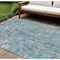 Homeroots 8' X 10' Denim Blue And Gray Abstract Washable Indoor Outdoor Area Rug 632122 - alternate 1