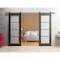 Sartodoors Sturdy Double Barn Door with Clear Glass, Lucia 2466 Matte Black and Aluminum Strips, 13FT Rail Ha LUCIA2466DB-BLK-60 x 96 (2* 30x96) - alternate 5