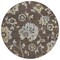 Homeroots 8' Chocolate Sky Blue And Artichoke Green Round Floral Washable Indoor Outdoor Area Rug 589460 - alternate 8