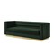Homeroots 84" Hunter Green Velvet Sofa With Gold Legs 543969 - alternate 7