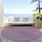 Homeroots 8' Eggplant And Ivory Round Geometric Washable Indoor Outdoor Area Rug 595639 - alternate 8