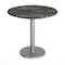 Flash Furniture Commercial All-Weather 31.5" Black Faux Marble HPL Tabletop with Silver RD Base ST-RD31-BKMAR-TR18S-GG - alternate 10
