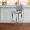 Homeroots 30" Gray And Black Faux Leather And Steel Low Back Bar Height Bar Chair 555733 - alternate 9