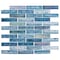 Andova Tiles Marianna Gulfan Blue 1-in. x 4-in. Brick Joint Wood Look Polished Glass Wall & Floor Mosaic Tile ANDMARI462 - alternate 1