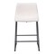 Homeroots Set of Two 24" Ivory And Black Shearling And Steel Counter Height Bar Chairs 555749 - alternate 9