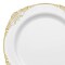 Smarty Had A Party 7.5" White with Gold Fancy Round Disposable Plastic Salad Plates, 120PK 8887-WHG-CASE - alternate 7