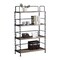 Homeroots 59" Rustic Oak Distressed Metal and Wood Four Tier Etagere Bookcase 285763 - alternate 5