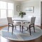 Homeroots 8' Ivory And Blue Round Geometric Washable Indoor Outdoor Area Rug 598754 - alternate 8