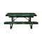 Leisure Craft 6' Standard Picnic Table, Perforated Metal, Portable, Black Green T6XPP-PERF-BLACK GREEN - alternate 6