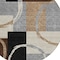 Homeroots 8' Pewter Gray And Black Round Geometric Washable Indoor Outdoor Area Rug 612589 - alternate 6