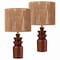 Jonathan Y Anderson 22" Bohemian Coastal Tiered Totem Resin w/Hand-Woven Paper Rope Drum Shade LED Table L, 2PK JYL5510B-SET2 - alternate 8