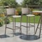 Homeroots Set of Two 30" Taupe Heavy Duty Plastic Low Back Outdoor Bar Height Chairs, 2PK 565360 - alternate 6