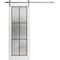 Sartodoors Sturdy Barn Door Frosted Tempered Glass Planum 2122 White 42x80 Solid Core Modern Interior PLANUM2122BD-S-WS-42 x 80 - alternate 1