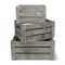 Homeroots Set of Three Gray Solid Wood And Metal Crate, 3PK 487690 - alternate 1