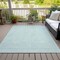 Homeroots 3' X 5' Aqua And Ivory Geometric Washable Indoor Outdoor Area Rug 602407 - alternate 8