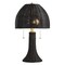 Jonathan Y Joanie 22" Bohemian Rustic Woven Rattan LED Table Lamp with Double Pull Chains, Black/Brass Gold JYL4040D - alternate 1
