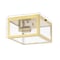Jonathan Y Grayson 8" 1-Light Farmhouse Industrial Square Iron/Glass Case LED Flush Mount, Brass Gold JYL9553C - alternate 10