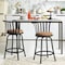 Homeroots Set of Two 24" Brown and Black Microfiber and Metal Low Back Counter Height Swivel Bar Chairs 568247 - alternate 5