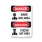 Signmission OSHA Danger Sign, Hard Hat Area Bilingual, 14in X 10in Aluminum, OS-DS-A-1014-VP-1292 OS-DS-A-1014-VP-1292 - alternate 1