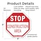 Signmission Stop Construction Area, 6 Inch X 6 Inch, Plastic Sign OC-P-6-43 - alternate 6