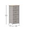 Flash Furniture Harris 4 Drawer Vertical Storage Dresser with White Cast Iron Frame, Oak Wood Top and Beige Easy Pu WX-5L203L-W-WH-BG-GG - alternate 9
