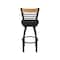 Holland Bar Stool Co Eleanor 36in Swivel Extra Tall Bar Stool, Black Wrinkle Finish, Medium Back and Black Vinyl Seat 880 - alternate 7