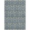 Homeroots 3' X 5' Blue and Cream Damask Washable Non Skid Indoor Outdoor Area Rug 563865 - alternate 9