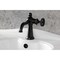 Kingston Brass One-Handle Single-Hole Bathroom Faucet with Push Pop-Up Drain, Matte Black KS3540RNX - alternate 6