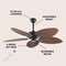 Jonathan Y Raffles 52" Bohemian Industrial Metal/Plastic Mobile-App/Remote-Controlled 6-Speed Palm Blade Ceilin JYL9719C - alternate 11