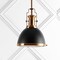 Jonathan Y Homer 10" 1-Light Modern Industrial Metal LED Dome Pendant, Black/Brass Gold JYL9535A - alternate 12