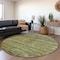 Homeroots 8' Olive Green And Brown Round Striped Washable Indoor Outdoor Area Rug 605622 - alternate 5