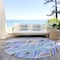 Homeroots 8' Blue Brown And Purple Round Geometric Washable Indoor Outdoor Area Rug 589208 - alternate 8