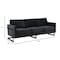 Leisuremod Lincoln 3-Seater Velvet or Leather Sofa with Stainless Steel Base LAB83BL - alternate 8
