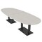 Skutchi Designs Boval Conference Table With Power Unit, 48 in W, 144 in L, Ivory HAR-BOVL-48X144-DOU-K458-NA - alternate 1