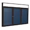 Ghent 36'' x 72'' Enclosed Vinyl Board, 3-Doors, Bronze Aluminum Frame, Illuminated Headliner, Navy PBVLX8-195 - alternate 1