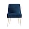 Homeroots Set of Two Navy Blue And Gold Upholstered Velvet Dining Side Chairs 535385 - alternate 9