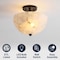 Jonathan Y Celine 11.88" 2-Light Modern Contemporary Alabaster/Iron Inverted Dome LED Semi Flush Mount, White Ma JYL1205B - alternate 10